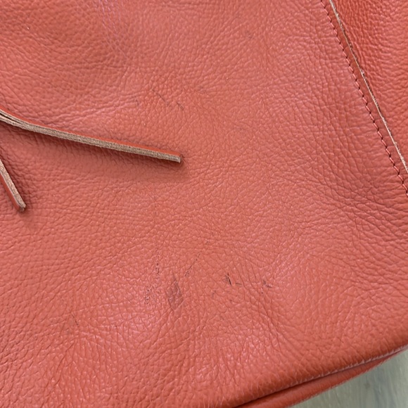 Borse in Pelle Orange Leather Tote Bag - Picture 5 of 14